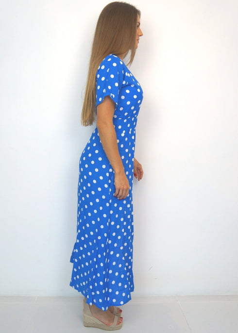 Dresses The Helen Dress - Royal Blue Polka dubai outfit dress brunch fashion mums